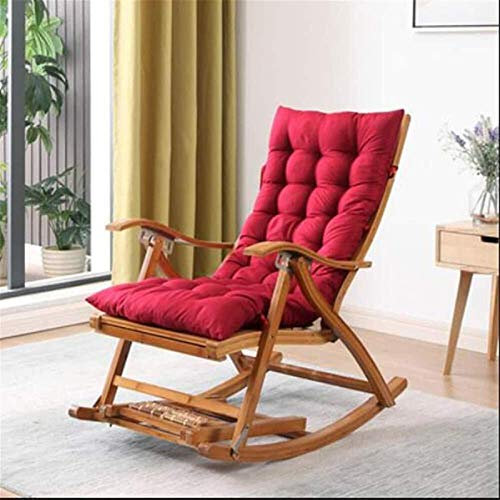 SilteD Chaise longue pliante légère en bambou Chaise à bascule réglable, chaise inclinable de jardin, bain de soleil avec repose-pieds et fauteuil inclinable de balcon de massage étendu (couleur :