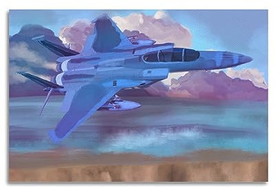 JONZA Fighter Plane Poster F-15 Adler Attack Aircraft Dekorative Malerei Leinwand Wand und Kunstbild Familienschlafzimmer 50 x 75 cm