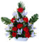 ASGRADO Flor de Santos Flor Artificial Flor Centro para para Cementerio 45x50cm Incluye 1 un Artificial Flores y Vela.(Rojo)