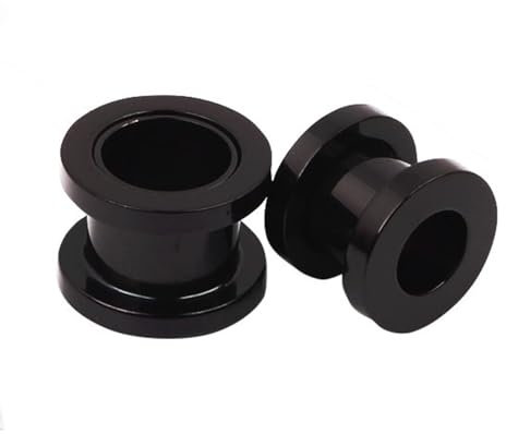 Aotiwe 2 Stück ohrring tunnel 10mm, tunnel hängend schwarz Einfach poliert, 00G Edelstahl Ohrringe für Herren