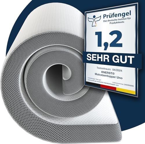 KNERST® Topper 100x200 cm - 7-Zonen-Komfort - Matratzentopper 100x200 cm - Zwei Härtegrade - Topper 100x200 - Atmungsaktiv & Waschbar - Visco Topper 100x200 - rutschfest