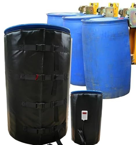 ZYLDDS 2300w Metal Oil Drum Heater, 55 Gal Oil Drum Electric Heating Jacket,0~150℃ Adjustable Temperature,Oxford Cloth, Top Cover, for Oil Drum,Black