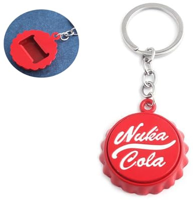 qmezwux Nuka Cola Bottle Opener Keychain, Red, Medium