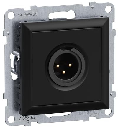 LEGRAND, SEANO XLR-Dose 3-polig männlich, Einsatz inklusive Abdeckung, Schraubklemmen: 0,5 mm², Farbe: Schwarz, 765362