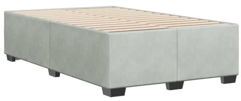vidaXL Bettgestell, Bettrahmen mit Lattenrost, Polsterbett Bett für Schlafzimmer, Doppelbett Schlafzimmerbett, Hellgrau 120x200cm Samt