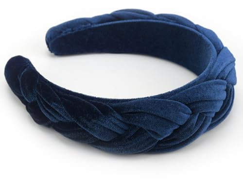 DRESHOW Serre-tête en Velours Tressé pour Femme Bandeaux Tresse Vintage Serre-têtes Bandeau Cheveux Tressé Élégant pour Filles