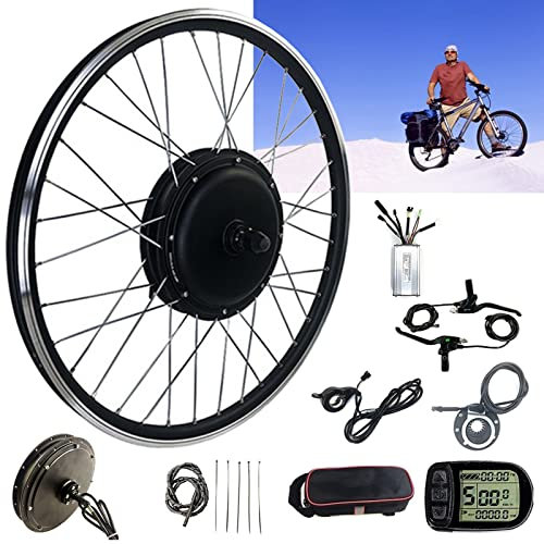 SXYKXYDL Kit di conversione Bici elettrica da 500 W, 1000 W, 1500 W, Motore mozzo Ruota Anteriore 700C da 20, 24, 26, 27,5, 28, 29 Pollici, per Bici elettrica con Batteria da 48 V, 1000 W-24 Pollici