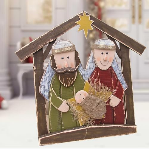 Hi-Line Gift Ltd Weihnachtskrippe aus Holz, 76,2 cm, für drinnen und draußen