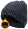 Youkly Mütze Herren, Wintermütze Herren mit Warme Fleece-gefütterte Unisex, Winter Mütze Herren Beanie, Wasserdicht Winddicht Strickmütze Herren (DE/NL/SE/PL, Numerisch, 56, 62, Navy)