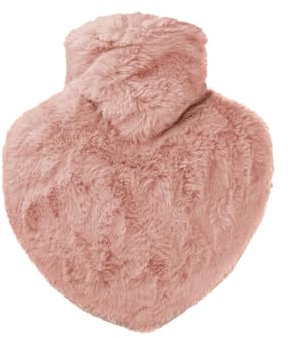 Hugo Frosch Wärmflasche Herz 1,0 l mit Flauschbezug Rosé