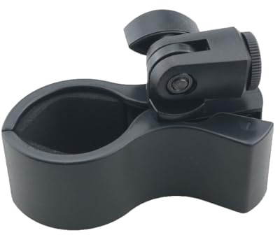 WELWIK Kunststoff-Mikrofonclip, verstellbarer Mikrofonhalter mit weiblichem Schraubadapter, Aufnahme, Live-Schock-Federclip mit rutschfestem Schaumstoff innen, für OD 32 mm bis 60 mm Adapter, Schwarz