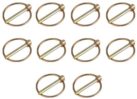 10 Pièces Goupilles avec Anneau,Assortiment en Acier Galvanisé,Pour Véhicules Agricoles, Remorques, Bateaux et Matériel de Jardinage,Tracteur, Tondeuse, Camion, Kayak