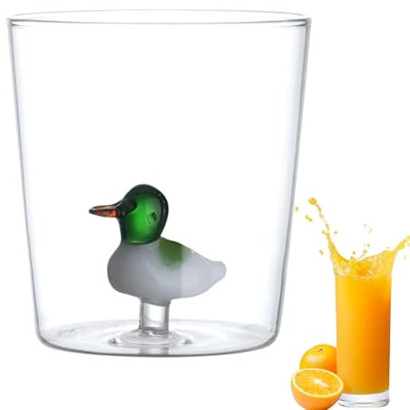 Generisch Vasos de café con doble fondo, vasos de vidrio resistentes al calor 3D ballena con fondo doble, regalos transparentes para festivales, mejor taza de café dulce y accesorios de cocina