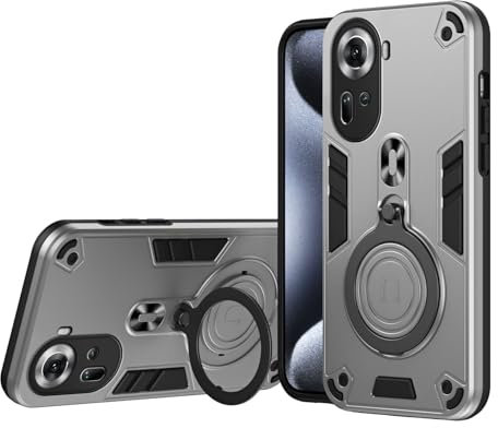 Telefonmode Kompatibel mit OPPO Reno 11 5G-Hülle, stoßfest, magnetischer Ständer, harte Abdeckung, stoßfest, staubdicht, sturzsicher, Schutzhülle in Militärqualität, kompatibel mit OPPO Reno 11 5G Han