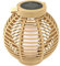 Garten Laterne Rattan-Optik 23,5 x Ø 22 cm Natur Solarbetrieben Dekolicht