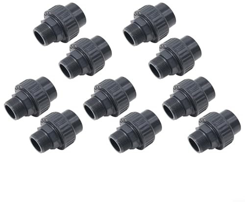 MeevrgR Conectores de bomba de piscina con rosca externa, accesorios de PVC de conexión rápida para bombas de spa, piezas de repuesto negras para sistemas de agua(10)