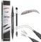 Eyebrow Pencil Dark Brown, Microblading Eyebrow Pencil with 2 Fork Tip and Precise Brush-Tip, Waterproof Eye Brow Pen Instantly Creating Natural 3D Beauty Brow for Makeup Starter