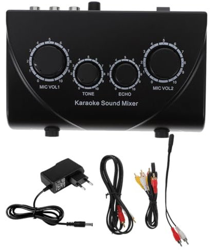 VICASKY Karaoke-soundmixer Für Stereo-line-mixer Mit Mikrofoneingängen Professioneller Audiomixer Mit Zwei Mikrofoneingängen Sub-mixer Für Karaoke-zubehör
