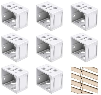 ChainYao Venetian Blind Brackets, White, 25mm, 8 Pcs | Universal Replacement Holders, For Venetian & Wood Blinds, Durable Plastic, Mini Blind Mounting Brackets