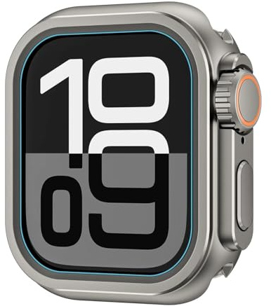 LMRJHAZM Metallstoßgehäuse für Uhr 46 mm 45 mm 44 mm Schutzrahmenabdeckung für iWatch Serie 10 9 8 7 6 5 SE Wechsel zu Ultra 2 49 mm