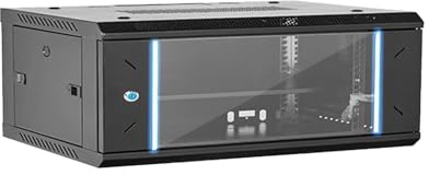 Audio Rack HiFi Regal, Mit Tür Aus Gehärtetem Glas, Halboffener, Staubdichter Stereo-Schrank, KTV-TV-Ständer Aus Metall und Stahl(28cm/11in)