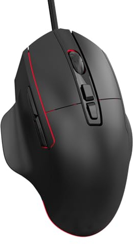 Denash Kabelgebundene Gaming-Maus, 7 Programmierbare Tasten mit RGB-4-Farben-Atemlicht, Ergonomisches Design für Computer-Laptop-Gaming