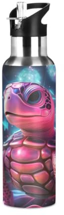 Linnyio OcéAn Fantastique Tortue Vibrante Bouteille Isotherme Sport en Acier Inoxydable Tasse Sous Vide pour Café et Thé
