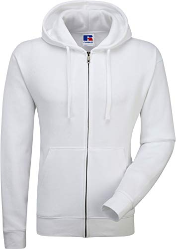 Russel Europe Herren Authentic Zipped Hoodie Kapuzenpullover, Größe:M, Farbe:White