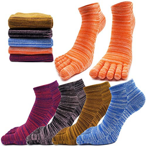 MOAMUN 5 Paar Frühling Fünf Finger Zehensocken Für Männer Frauen Baumwolle, Damen Casual Low Cut Socken Weich & Atmungsaktiv (Frau)