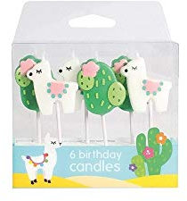 Culpitt Llama Birthday Candles, Pack of 6
