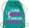 Turnbeutel Rucksack - Tennisspieler Geschenk - Echte Mädchen spielen Tennis - Unisize - Türkis - geschenke kinder tennisrucksäcke tennisfans frauen juterucksäcke tennistaschen 25. geburtstag