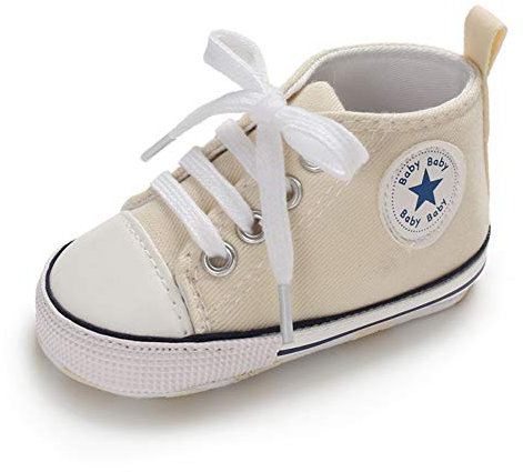 Geagodelia Baby Lauflernschuhe Weiche Krabbelschuhe Babyschuhe für Kleinkind Jungen Mädchen FX-12102 (3-6 Monate, Beige)