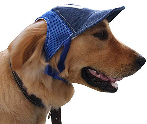 Hunde Mütze, Hund Sport Hut Welpen Baseball Cap mit Ohrlöcher