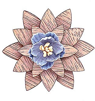 Uteruik Broche en bois en forme de fleur, boutonnière de mariage pour femme et homme, costume de veste de smoking, 1 pièce
