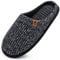 ONCAI Pantofole da Uomo Invernali strisce, Comoda Memory Foam Calde Scarpe da Casa Con Suola Antiscivolo Nero Taglia 46