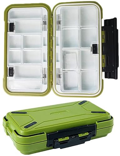 Tackle Box,RoadLoo Kunststoff Tackle Box Haken fishingtackle Köderbox Tackle Box Hardbait 16 Faecher wasserdichte Angel Box Hardbait Box für Kunstköder Köderbox Wobbler Angelköder Box (Grün)