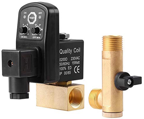 Vanne de vidange temporisée - G1/2 DN15 Vanne de vidange temporisée électronique automatique pour la gestion des condensats du compresseur d'air(230V)