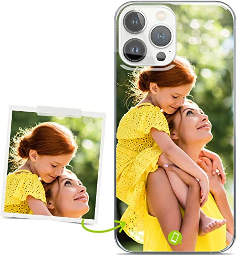 Coverpersonalizzate.it - Cover personalizzata compatibile per iPhone 13 Pro Max con la tua foto o la tua frase - Custodia personalizzata in tpu trasparente