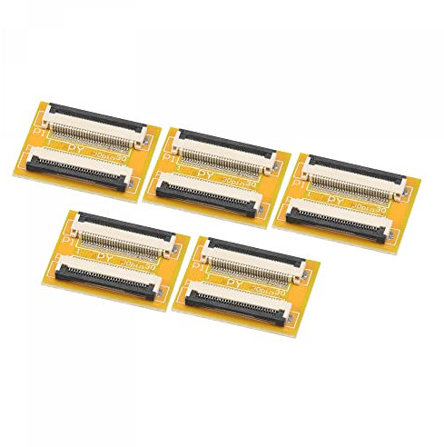 sourcing map FFC FPC Extension Board PCB Extend ZIP HDD Connector 30 Pin 0.5mm Pitch Single Side for LCD 3D Printer Camera DVD TV Laptop Audio Pack of 5