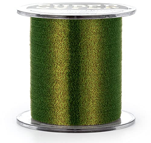 Dr.Fish 500m Karpfen-Angelschnur, Camouflage-Nylonschnur,unsichtbare Monofilamentschnur, kombinierter Fluorkohlenstoff,5.9kg/13lb-Camo-Grün gefleckt,Starke Spannung, hohe Belastung, Schnurspule