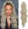 FESHFEN Pferdeschwanz Haarteil Haarverlängerung mit Kordelzug Pferdeschwanz Verlängerung Synthetik Wellig Locken Haarteil Ponytail Extension für Frauen, Aschblond 60cm