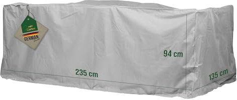 Mehr Garten Premium Protect Abdeckung Sitzgruppe rechteckig, 235x135x94 cm, hellgrau, atmungsaktives 2-lagiges Polyestergewebe, Gartenmöbel Abdeckung wasserdicht und UV-beständig