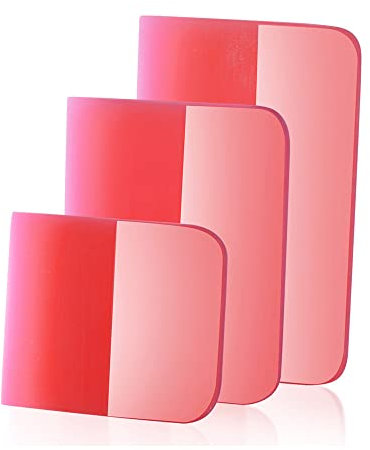 Gebildet 3 in 1 TPU Red Squeegee Material, Anti-Scratch Rubber Squeegee for car, PPF Squeegee, Different Sizes Squeegee are Suitable for Vinyl Wrap and Window Tint Tool for Cars