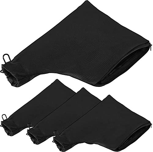 Black Dust Collection Bag for Miter Saw 255 Model with Zipper and Wired Adjustable Stand, Dust Collector Bags for Miter Saw, Tank Belt Sander, Edge Planer, Diagonal Saw (4 Pack)