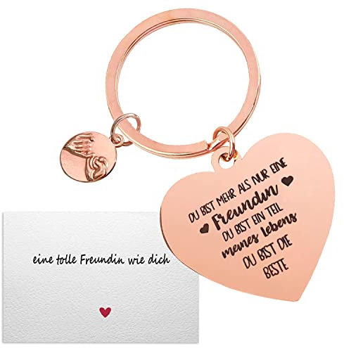 RunFar shop Freundinnen Geschenke mit Grußkarte Schlüsselanhänger Geschenke für best Freundinnen Geschenkideen Geburtstags von Freundin Freundschafts und Weihnachten (Freundinnen Geschenke)