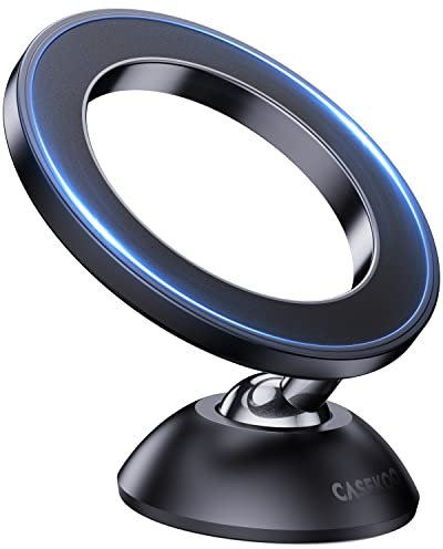 CASEKOO [2024 Neueste] Handyhalterung Auto für MagSafe [Nr.1 Magnetkraft & Fällt Nie ab] [Nr.1 Stabil & Fixiert] Magnet Handy Halterung Auto für alle AutosInterieur iPhone Android Handys - Schwarz