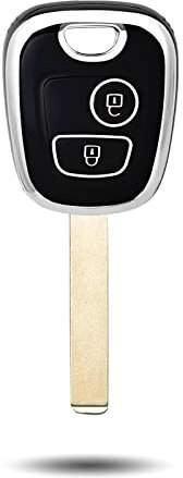 OFFCURVE Etui a Cle Voiture Coque Clé, Étui à Clés TPU Couvre Clef 2 Boutons pour Peugeot 106 207 308 406 607 806 Partner Expert Citroen C1 C2 C3 C4 C6 Xsara Berlingo Saxo Picasso Toyota Aygo