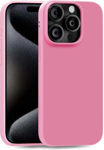 MyGadget Hülle kompatibel mit iPhone 15 Pro - robuste Silikon Schutzhülle TPU Case Slim Silikonhülle Back Cover Ultra Kratzfest Handyhülle matt Rosa