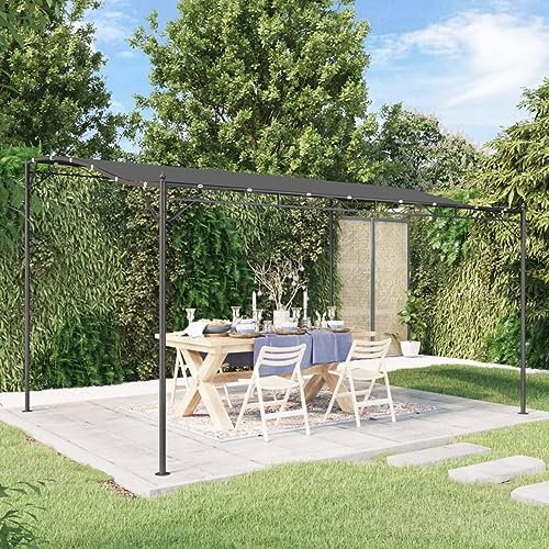 ZEYUAN Pavillon, Sonnenzelt, Faltpavillon, Gartenpavillon, Canopy Tent, Outdoor Gazebo, Pergola, Partyzelt, Grillpavillon, Anthrazit 4x3 m 180 g/m² Stoff und Stahl