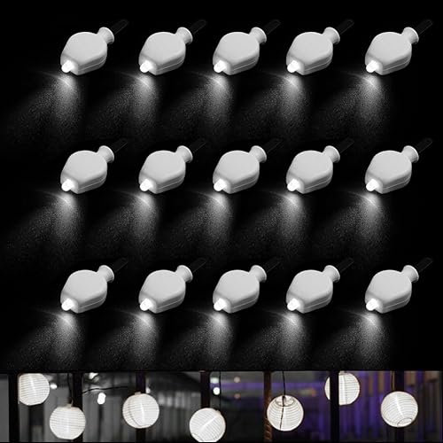 URAQT LED Ballonlichter,15 Stück Weiß Lampions Licht LED Laternenlichter LED Luftballon Batteriebetrieben LED Party Lichter Dekoration für Hochzeit Halloween Weihnachten Party (Weiß)